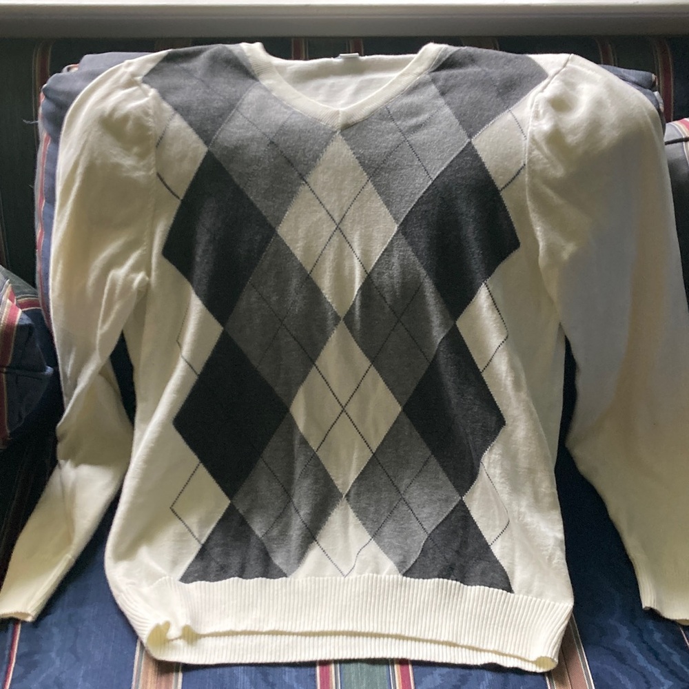 Old Navy Argyle Sweater V-Neck Men's-mefium